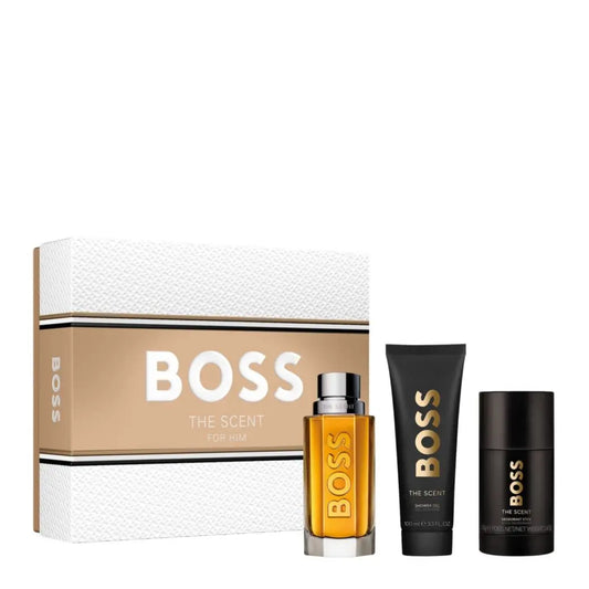 Coffret Boss The Scent Eau de Toilette 100ML, Gel Douche & Déodorant Stick